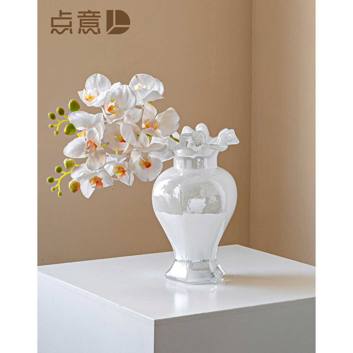 中古珠光炫彩琉璃花瓶芬顿高级感法式乔迁闺蜜礼物渐层装饰摆饰
