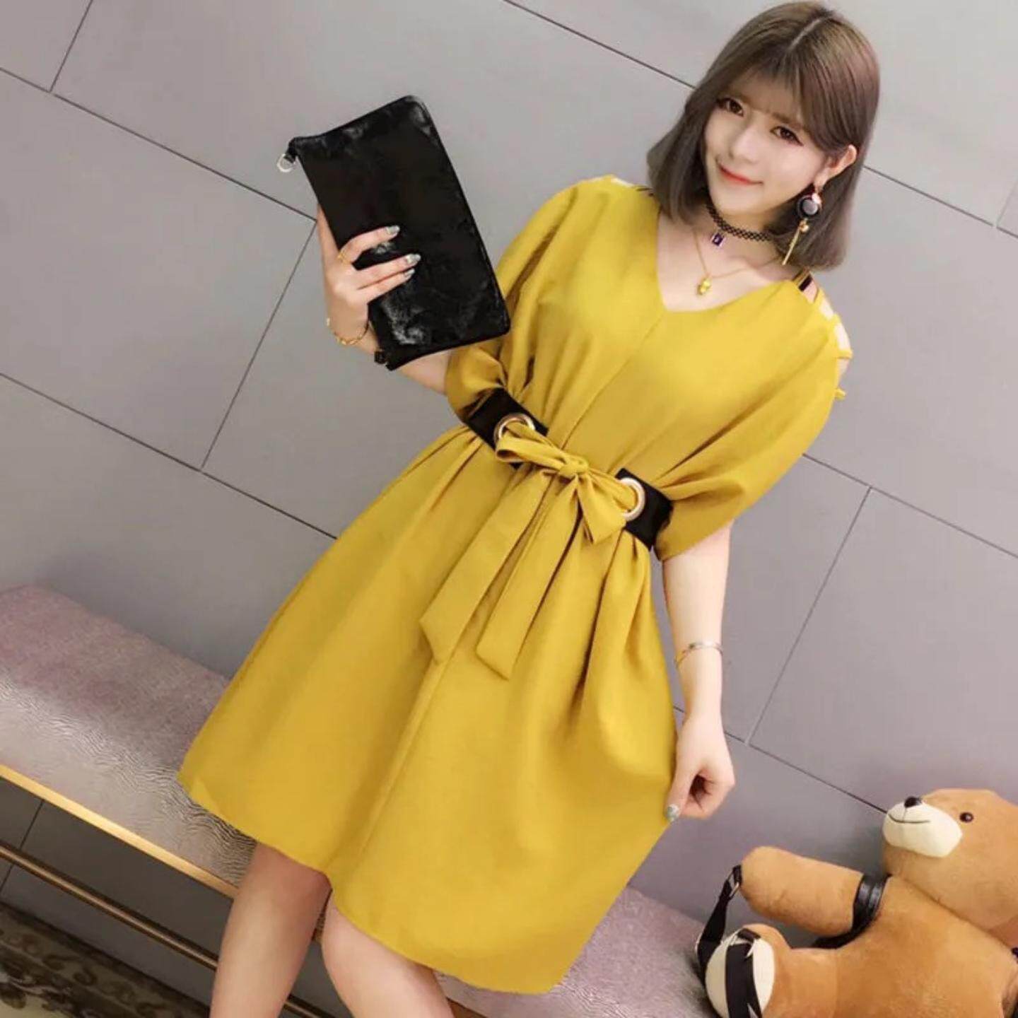 加大码女装漏肩连衣裙夏装新款