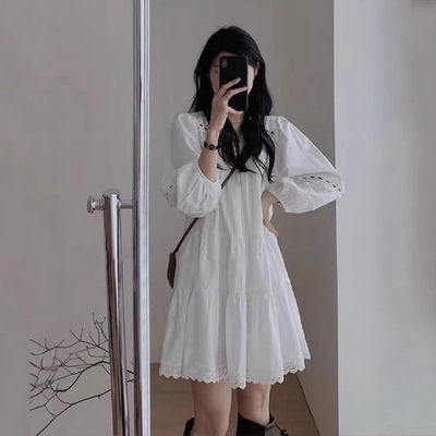 法式白色连衣裙女春夏新款