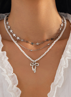 欧美跨境饰品甜酷ins风蝴蝶结吊