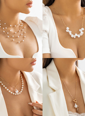 欧美跨境饰品气质巴洛克异形仿珍