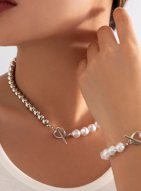 欧美跨境饰品百搭仿珍珠串珠拼接