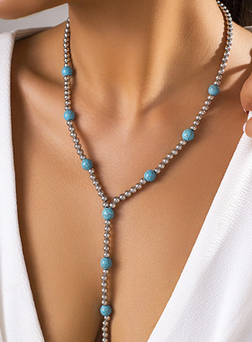 欧美跨境饰品复古民族风松石串珠