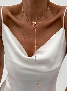 欧美跨境简约ins风玫瑰花朵吊坠