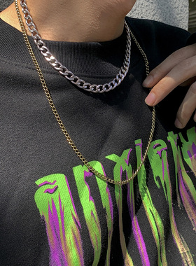 欧美跨境饰品嘻哈潮酷风混色链条