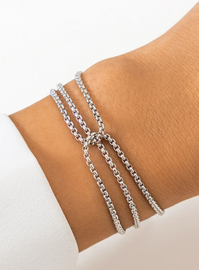 欧美跨境饰品 嘻哈简约缠绕链条Bracelet 小众朋克金属细链手链女