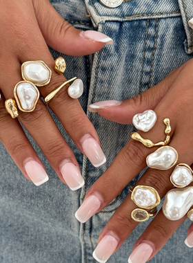 欧美跨境ins风巴洛克异形仿珍珠