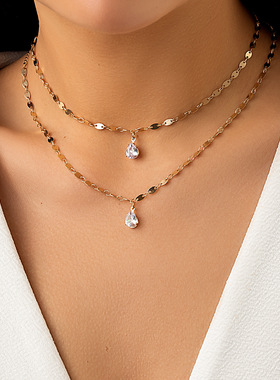 欧美跨境饰品简约双层金属棒微镶