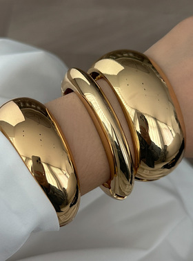 欧美跨境ins风金属光面弹簧扣手