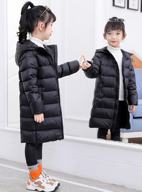 新款儿童羽绒服中长款男童女童轻薄加厚宝宝小童中童大童冬装外套
