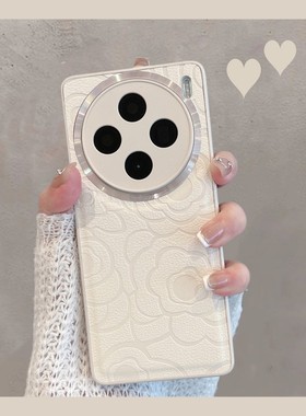 适用于vivox100手机壳viv0x100pro新款x100s女vovox全包防摔vivix简约vovix山茶花纯色spro步步高vox曲屏por