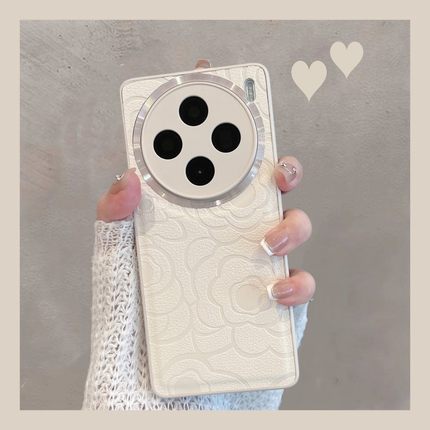 适用于vivox100手机壳viv0x100pro新款x100s女vovox全包防摔vivix简约vovix山茶花纯色spro步步高vox曲屏por