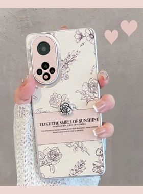 适用于荣耀50手机壳华为nova9新款女hinova9pro玫瑰花nth一an00曲屏n9por全包防摔novo9p高级感五零note9创意