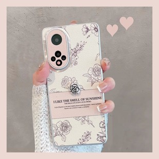 适用于荣耀50手机壳华为nova9新款 女hinova9pro玫瑰花nth一an00曲屏n9por全包防摔novo9p高级感五零note9创意
