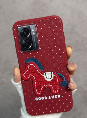 适用于oppoa57手机壳5g新年款a56s马年真我v23红色pftm20防摔rmx3571软壳女0pp0a57薄款opa575g波点realmev23