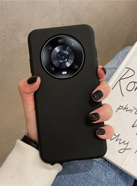 适用于华为荣耀magic4pro手机壳黑色majic4p0r超薄maigc4pr0简单软壳migic4全包防摔男mgaic4por女潮磨砂薄款