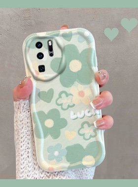 适用于华为p30pro手机壳小清新vog一al00绿色vogal10曲屏p3opro花朵p三零pr0新款plus全包防摔ppro女por荣耀