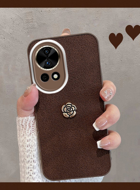 适用于华为nova13手机壳nove12pro新款n12ultra系列novo简约nava复古navo女款nowa创意全包防摔套note棕色por