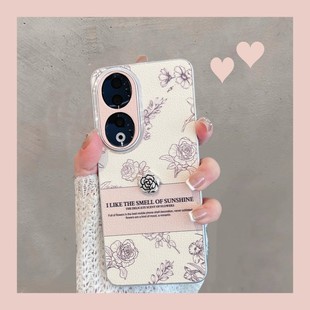 适用于华为荣耀90手机壳新款 九零por创意honor9o九十 女90pro玫瑰花rea一an00全包防摔p90p0r高级感x90pr0时尚