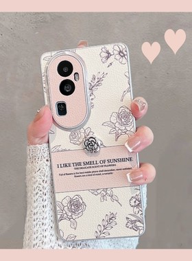 适用于opporeno10手机壳0pp0reno10pro+5g新款女phw110玫瑰花oppo全包防摔opopreno十opporeon105g时尚高级感