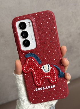 适用于opporeno12手机壳新年款马年pjv110红色opopreno12防摔oppor12软壳opporeon女0pp0薄款oppreno波点reon