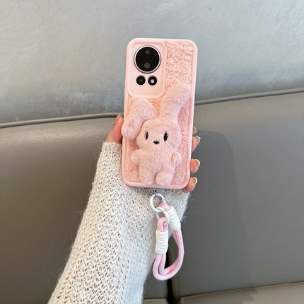 适用于华为nova13手机壳novo12新款女n12pro可爱nava12ultra毛绒兔子粉色navo全包防摔nave立体ro创意note12u