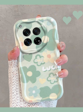 适用于oppo一加ace3手机壳小清新pje110绿色花朵oppoace3一家aec三新款女1+ac3全包防摔1十acr曲面屏系列新品