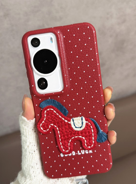 适用于华为p60手机壳p60pro新年款p6o马年p6opro红色p六零por防摔荣耀p605g软壳女5g薄款ppro波点pr0中国风