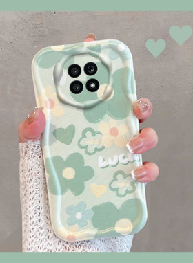 适用于华为荣耀x20手机壳play5活力版ntn一an2o小清新new-an90绿色花朵叉二零ntnan新款女newan全包防摔软壳