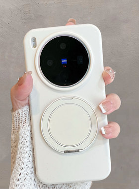 适用于vivox300手机壳x300pro液态硬壳V2509A带支架V2502A磁吸充电viv0叉vovix纯色简约vivix防摔vovox步步高