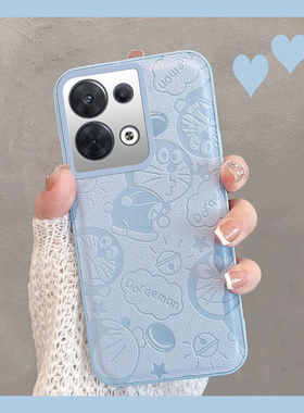 适用于opporeno8手机壳0pp0reno8pro5g蓝色pgbm10新款pgam10全包防摔创意opopreno85g女0pporeno可爱opporeon