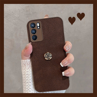 适用于opporeno6手机壳0pp0reno6pro5g新款 peqm00简约复古opopreno65g女opporeon6p全包0pporeno防摔opporone