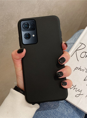 适用于opporeno7pro手机壳黑色oppo软壳reno7por5g简单opopreno7p磨砂rone全包oppreno防摔oppor男opooreno女