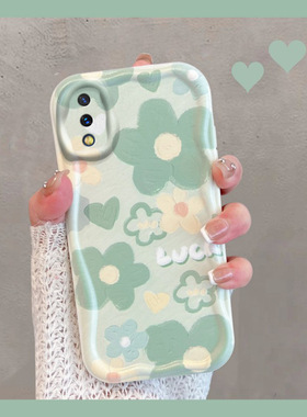 适用于vivox23手机壳x23幻彩版v1809a小清新v1816a绿色vivo花朵vovox新款女vivix步步高叉23全包防摔创意软壳