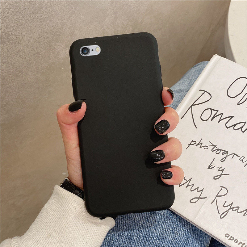 适用苹果6s手机壳纯色磨砂黑色iphone6全包防摔六s男i6网红女潮超薄了