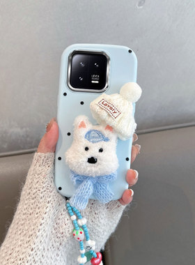 适用于小米13手机壳xiaomi13pro新款女个性创意mi13p可爱小狗miui十三por防摔软壳新品立体蓝色pr0镜头不包