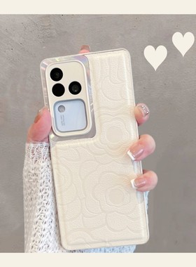 适用于vivos18手机壳viv0s18pro新款女vovos全包防摔vivis简约vovis山茶花vivox纯色vovo步步高vos18por皮纹