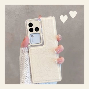 适用于vivos18手机壳viv0s18pro新款 女vovos全包防摔vivis简约vovis山茶花vivox纯色vovo步步高vos18por皮纹