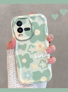 适用于vivoiqoo10手机壳iqoo10pro小清新绿色iq0010花朵iq10por新款女icoo爱酷十iooq全包防摔创意软壳ipoo夏