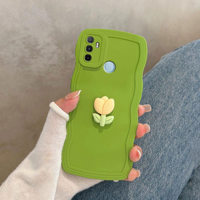 适用oppoa32手机壳新款opp0a32小清新opa绿色oppa立体0pp0a23花朵0ppo