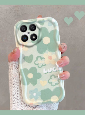 适用于华为荣耀x30i手机壳小清新tfy一an00绿色花朵honorx30i新款女tfyan叉30xi全包anoo防摔x3oi软壳x30l