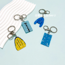 pool生动水波纹亚克力钥匙扣包书包挂件游泳馆纪念礼品 swimming