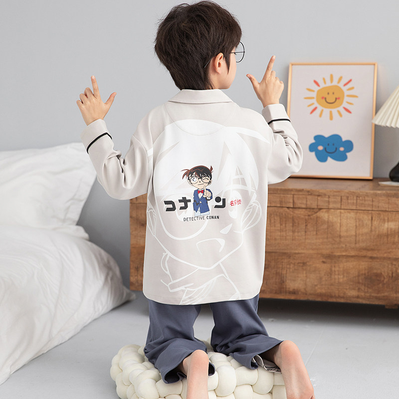 男童睡衣纯棉长袖长裤春秋天中大童卡通儿童宝宝青少年家居服套装
