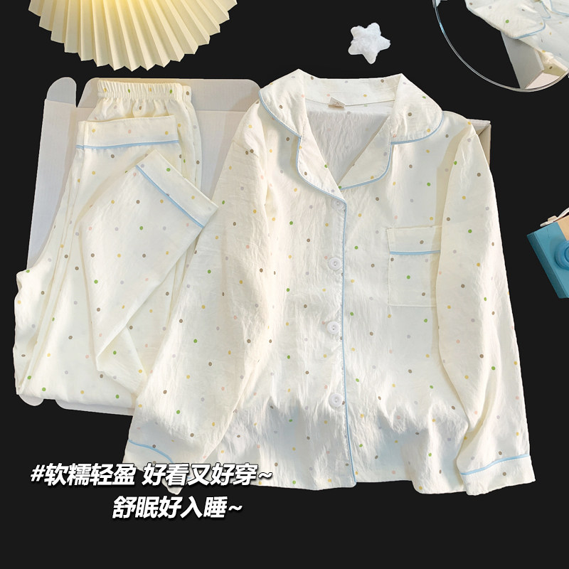 儿童睡衣春秋季长袖云朵棉公主风女童2025新款薄款洋气家居服套装