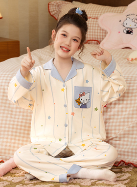 2026新款睡衣女童春秋季纯棉长袖儿童公主风可爱小女孩秋款家居服