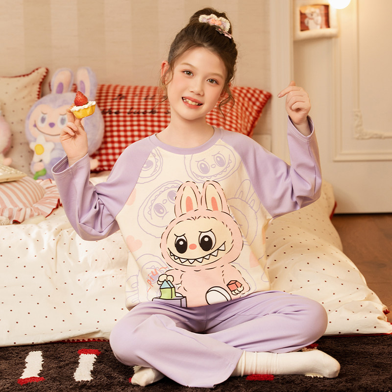 2026新款儿童睡衣春秋季女童纯棉长袖薄款女孩大童秋款家居服套装