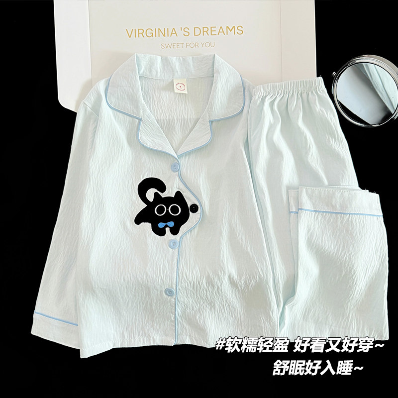 女童睡衣云朵棉春秋季长袖中大童女孩儿童空调家居服2026新款套装