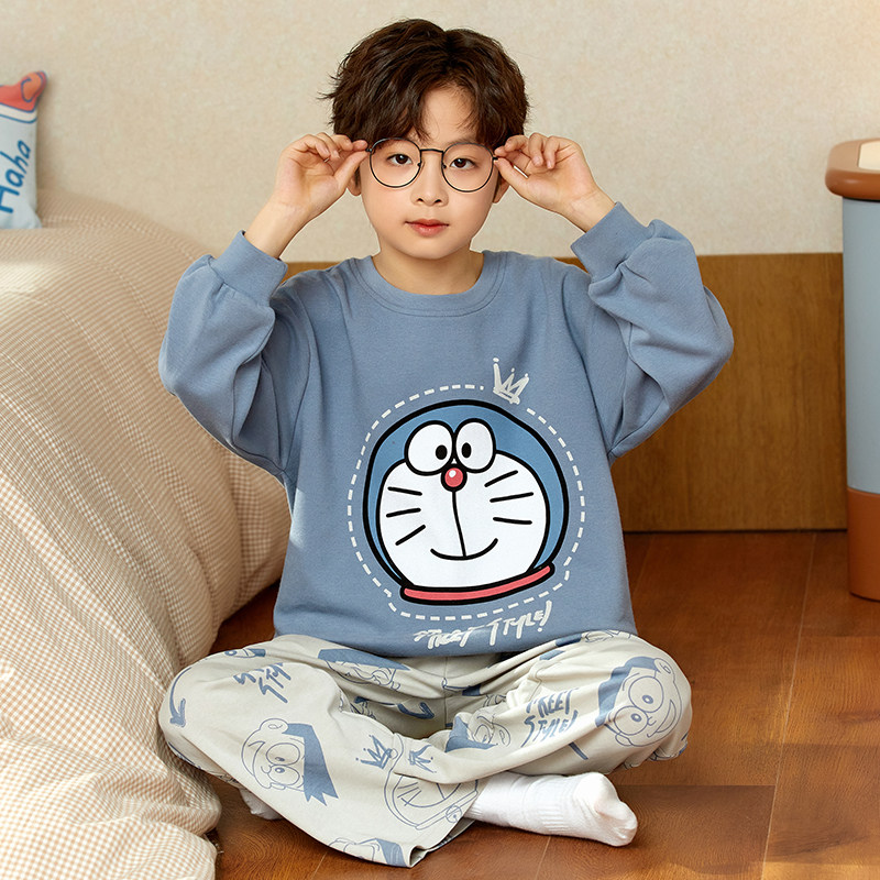 男童睡衣春秋季纯棉长袖2026新款儿童早秋款中大童男孩家居服套装