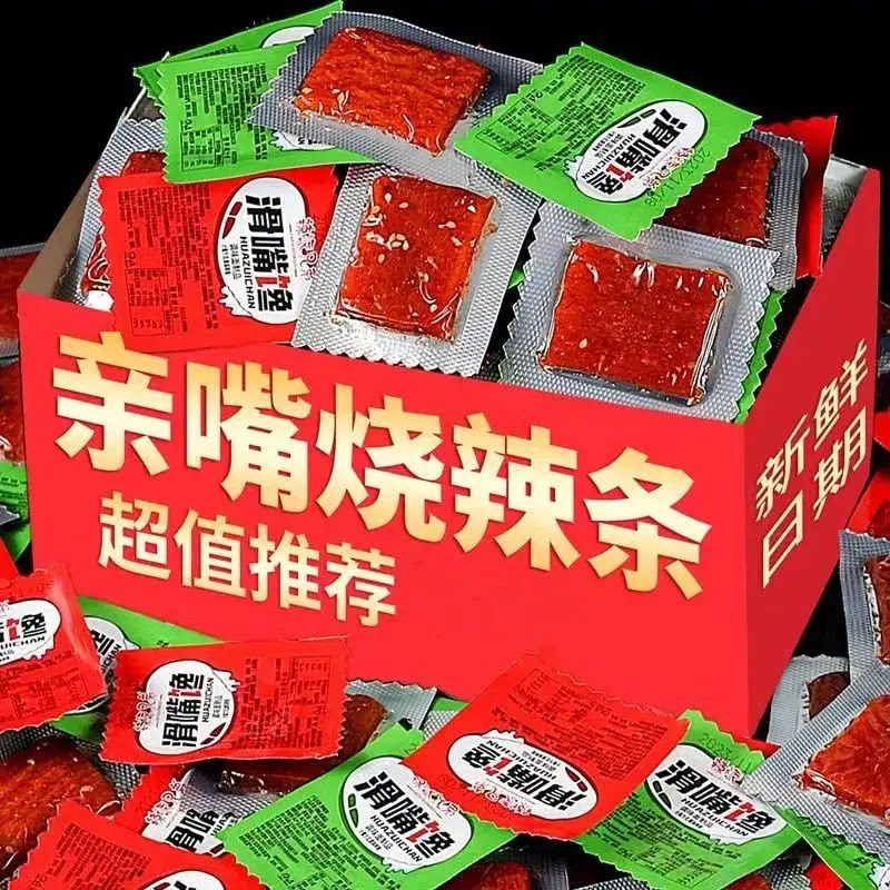 滑嘴馋面筋辣片大刀肉辣条麻辣香辣8090回味儿时零食亲亲嘴亲嘴烧