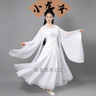 神雕侠侣小龙女刘亦菲版COS古装白色仙女裙女侠花瓣裙服装出租